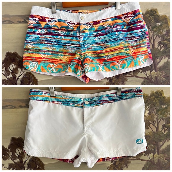 Roxy 🏄‍♀️ Double Sided / Reversible Multicolor Women's Board Shorts Size 7 - Picture 1 of 15